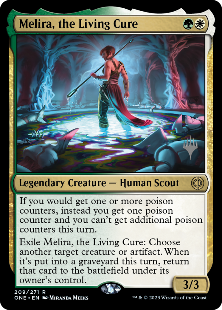 Melira, the Living Cure (Promo Pack) [Phyrexia: All Will Be One Promos] | Dragon's Lair Comics and Fantasy Houston TX