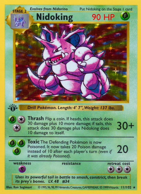 Nidoking (11/102) (Shadowless) [Base Set 1st Edition] | Dragon's Lair Comics and Fantasy Houston TX