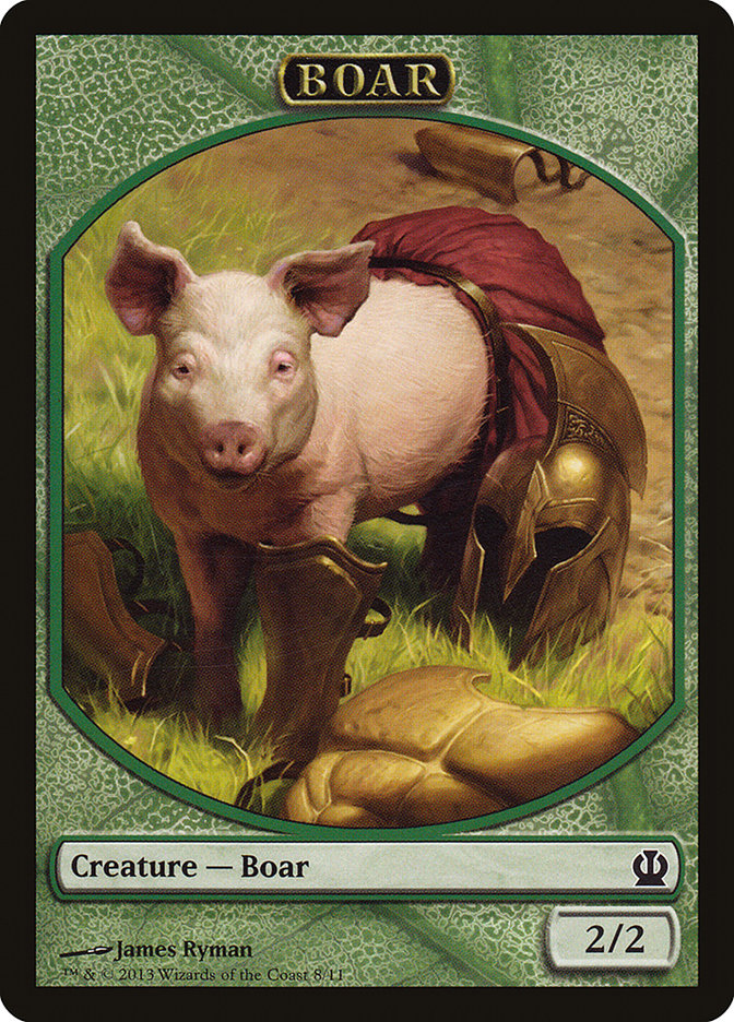 Boar Token [Theros Tokens] | Dragon's Lair Comics and Fantasy Houston TX