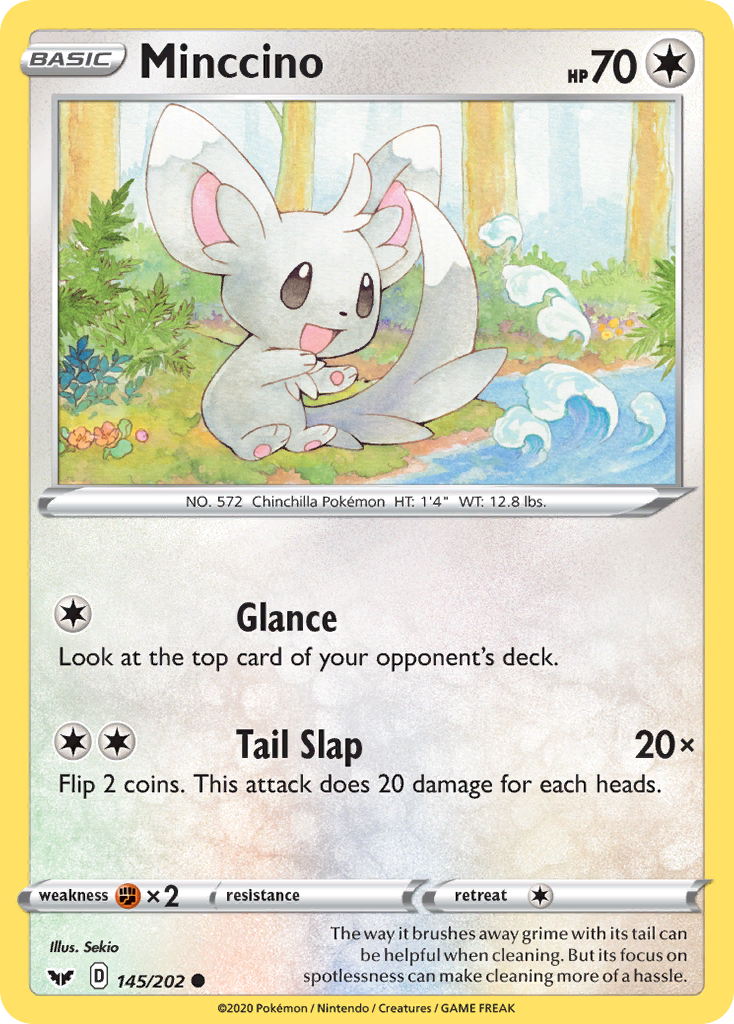 Minccino (145/202) [Sword & Shield: Base Set] | Dragon's Lair Comics and Fantasy Houston TX