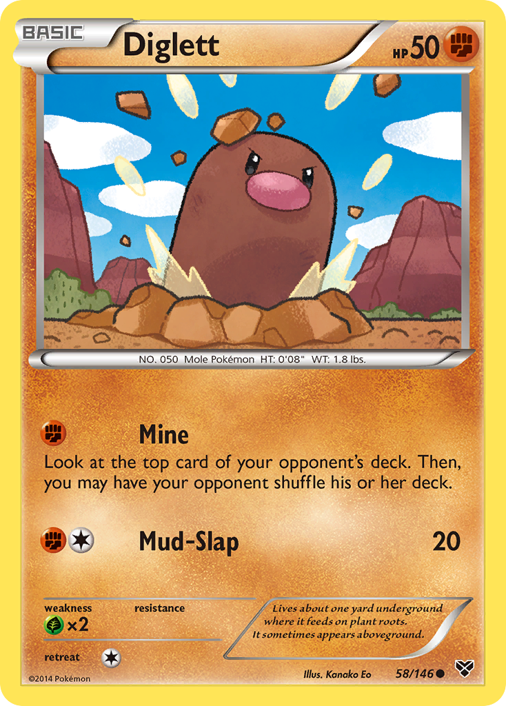 Diglett (58/146) [XY: Base Set] | Dragon's Lair Comics and Fantasy Houston TX