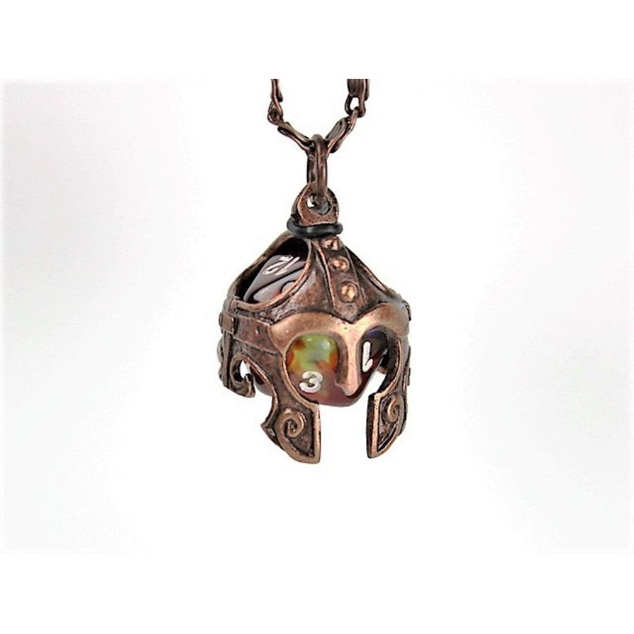 Chessex DICE HOLDER JEWELRY: HELMET PENDANT D20 - OLD COPPER FINISH | Dragon's Lair Comics and Fantasy Houston TX