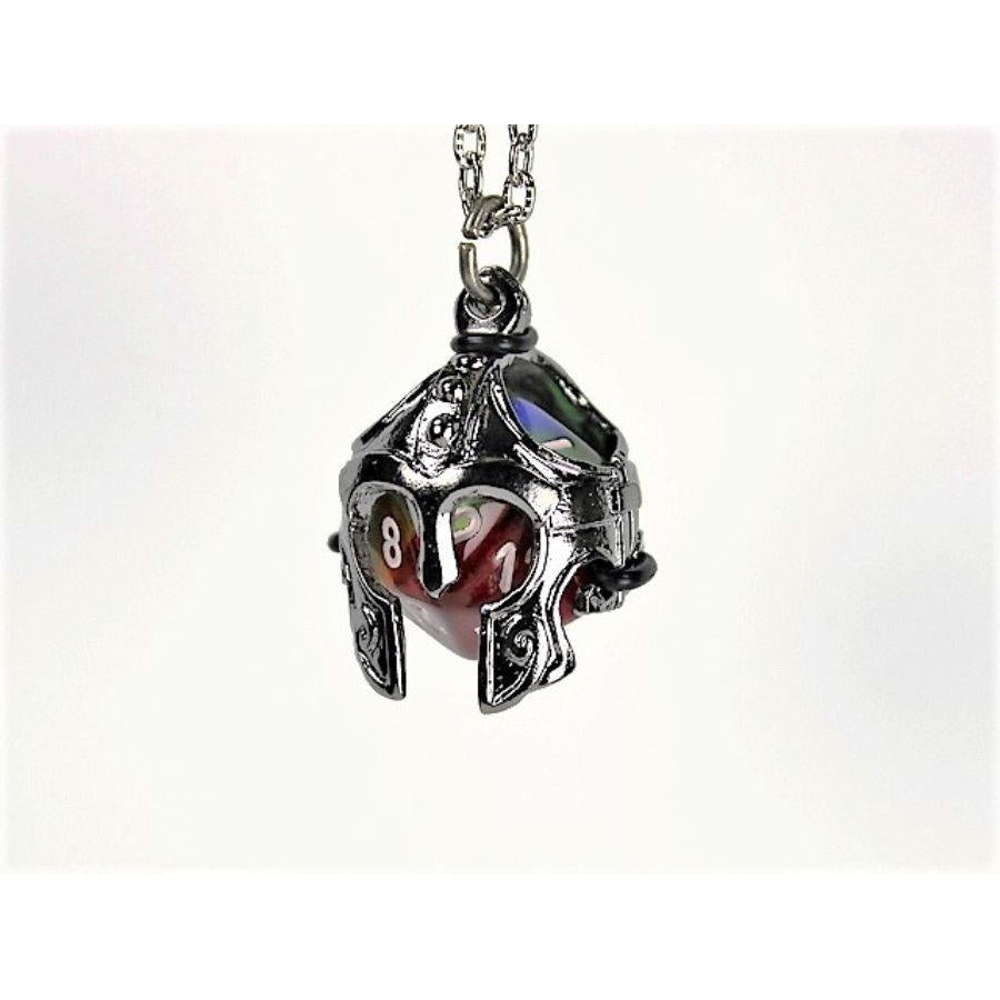 Chessex DICE HOLDER JEWELRY: HELMET PENDANT D20 - GUNMETAL GREY FINISH | Dragon's Lair Comics and Fantasy Houston TX