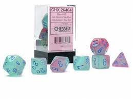 Gemini: Poly Gel Green-Pink/blue Luminary 7-Die Set | Dragon's Lair Comics and Fantasy Houston TX