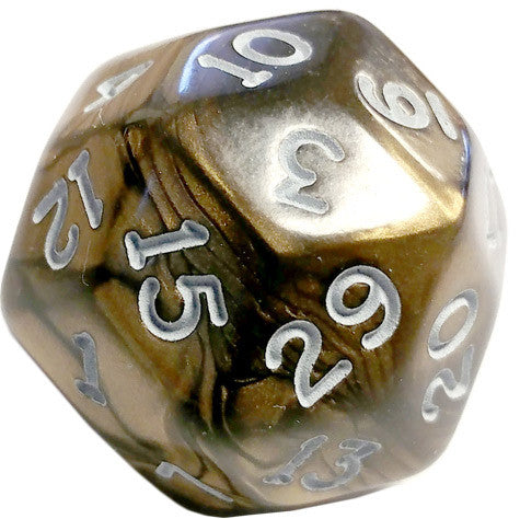 Chessex d30 Pearl Bronze and White | Dragon's Lair Comics and Fantasy Houston TX