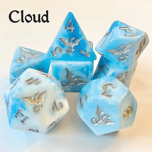 Black Oak Workshop Cloud Dragon Poly 7 Dice Set | Dragon's Lair Comics and Fantasy Houston TX