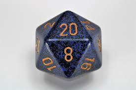 Chessex d20 34mm Golden Cobalt | Dragon's Lair Comics and Fantasy Houston TX