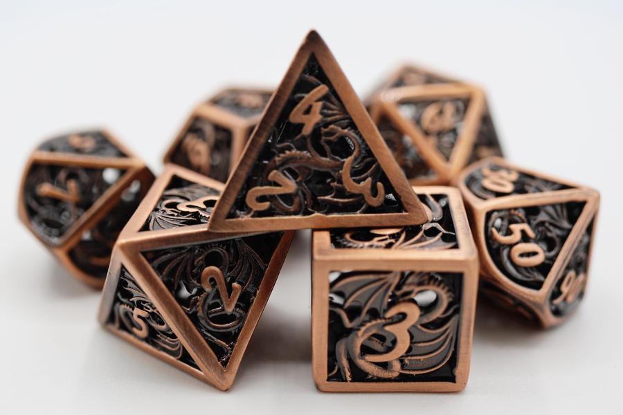 Foam Brain Metal Dice: Hollow Copper Dragon | Dragon's Lair Comics and Fantasy Houston TX