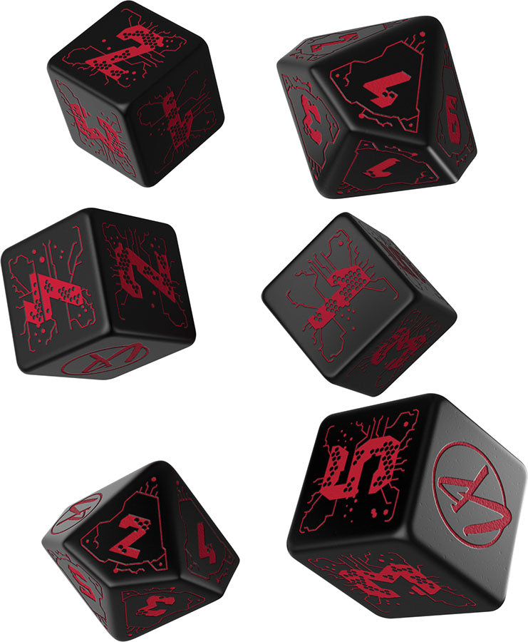 Q Workshop Cyberpunk RPG Red Essential Dice Set | Dragon's Lair Comics and Fantasy Houston TX