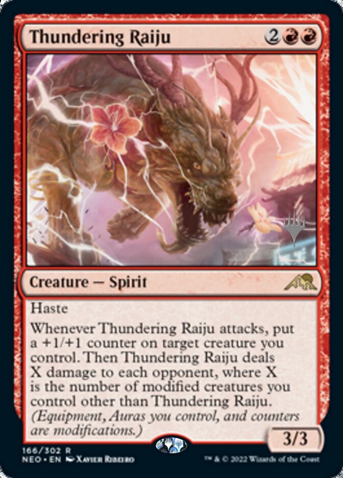 Thundering Raiju (Promo Pack) [Kamigawa: Neon Dynasty Promos] | Dragon's Lair Comics and Fantasy Houston TX