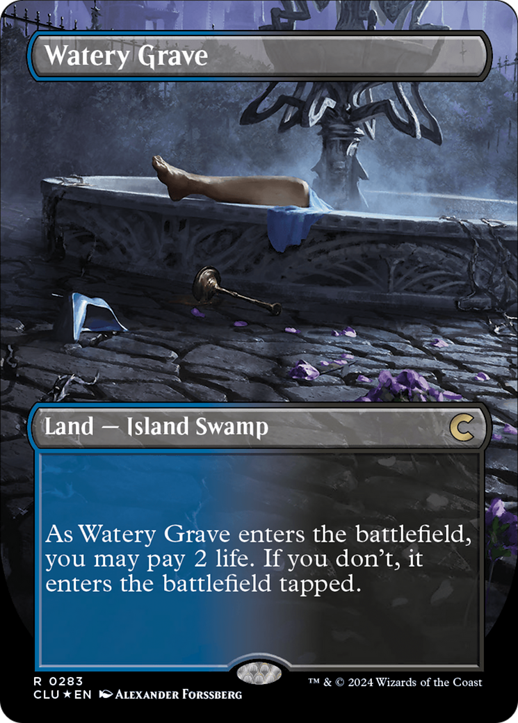 Watery Grave (Borderless) [Ravnica: Clue Edition] | Dragon's Lair Comics and Fantasy Houston TX