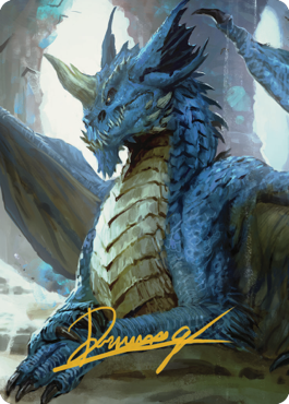 Young Blue Dragon Art Card (Gold-Stamped Signature) [Commander Legends: Battle for Baldur's Gate Art Series] | Dragon's Lair Comics and Fantasy Houston TX