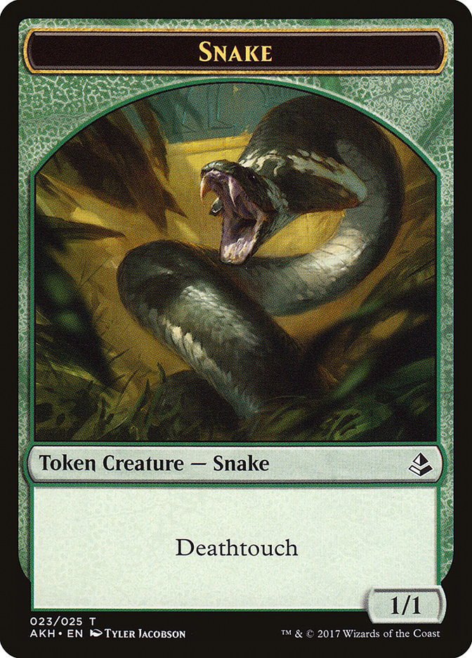 Trueheart Duelist // Snake Double-Sided Token [Amonkhet Tokens] | Dragon's Lair Comics and Fantasy Houston TX