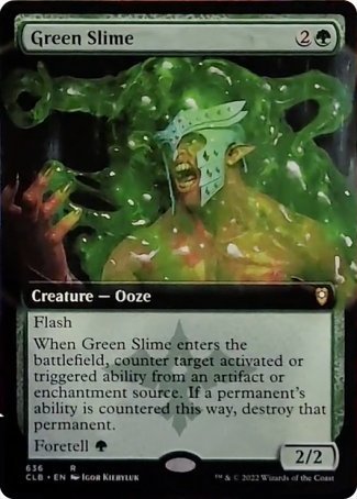 Green Slime (Extended Art) [Commander Legends: Battle for Baldur's Gate] | Dragon's Lair Comics and Fantasy Houston TX