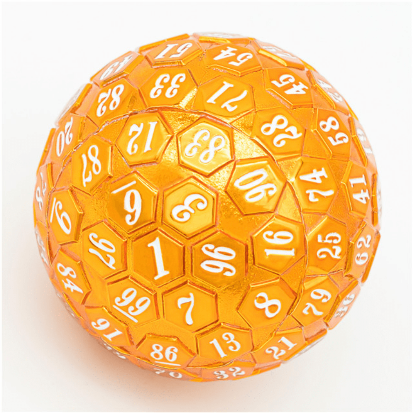 Foam Brain 45mm Metal D100 - Orange with White Font | Dragon's Lair Comics and Fantasy Houston TX