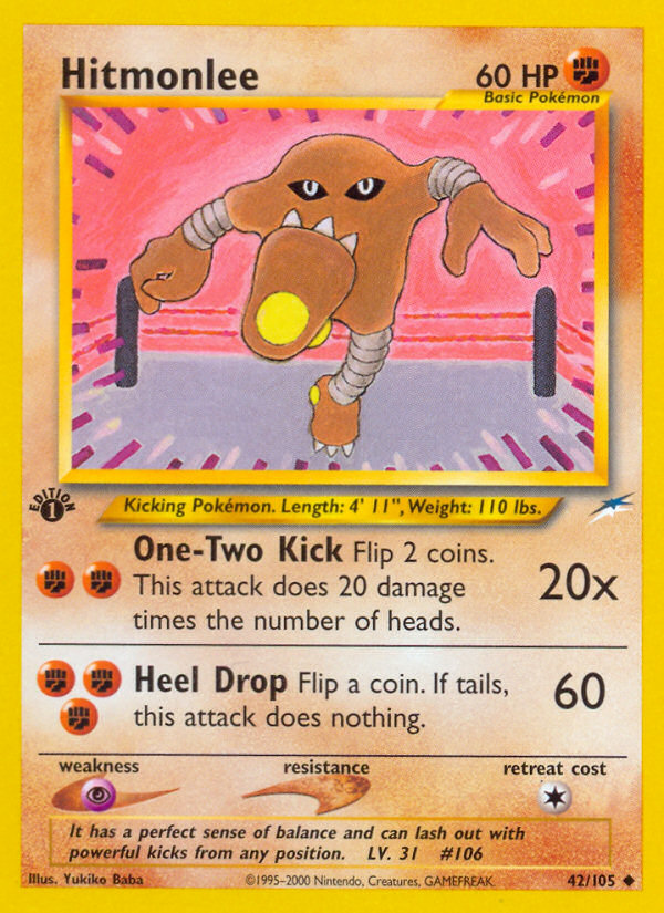 Hitmonlee (42/105) [Neo Destiny 1st Edition] | Dragon's Lair Comics and Fantasy Houston TX