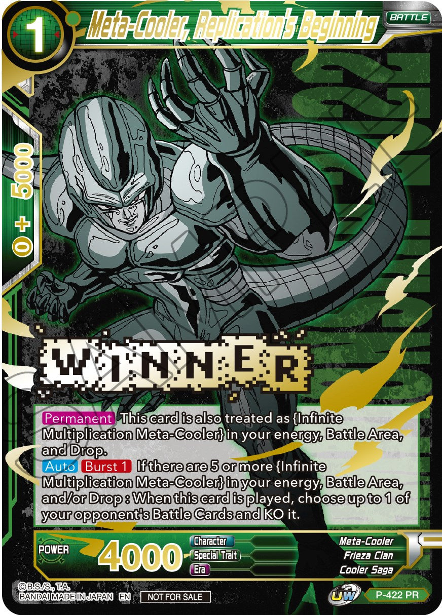 Meta-Cooler, Replication's Beginning (Championship Pack 2022 Vol.2) (Winner Gold Stamped) (P-422) [Promotion Cards] | Dragon's Lair Comics and Fantasy Houston TX