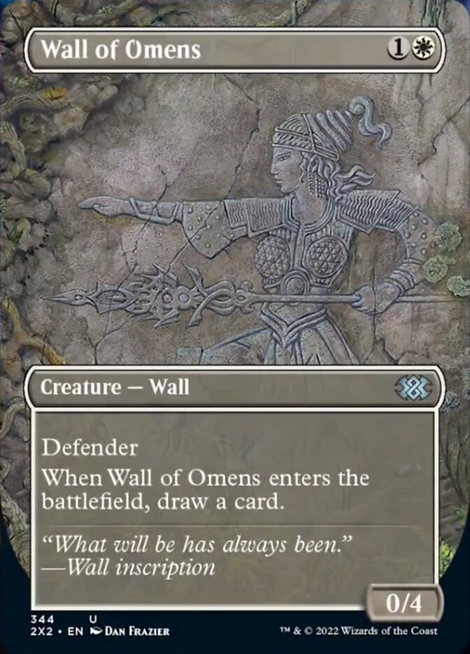 Wall of Omens (Borderless Alternate Art) [Double Masters 2022] | Dragon's Lair Comics and Fantasy Houston TX