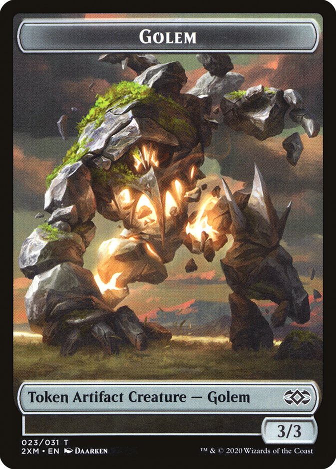 Elephant // Golem Double-Sided Token [Double Masters Tokens] | Dragon's Lair Comics and Fantasy Houston TX