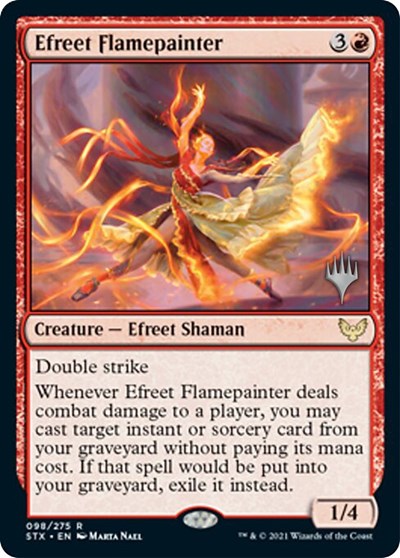 Efreet Flamepainter (Promo Pack) [Strixhaven: School of Mages Promos] | Dragon's Lair Comics and Fantasy Houston TX