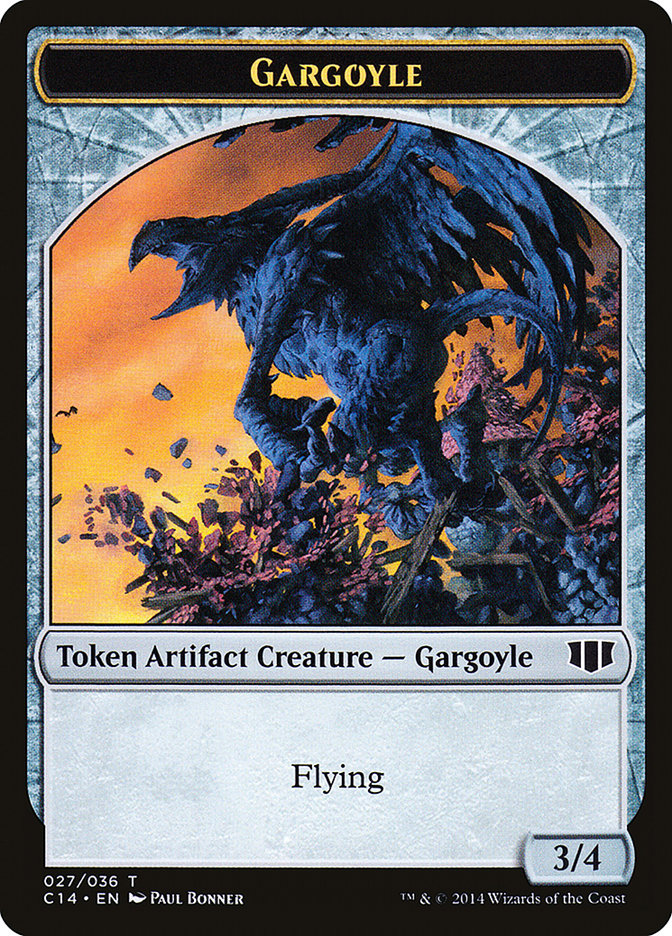 Gargoyle // Elf Warrior Double-Sided Token [Commander 2014 Tokens] | Dragon's Lair Comics and Fantasy Houston TX