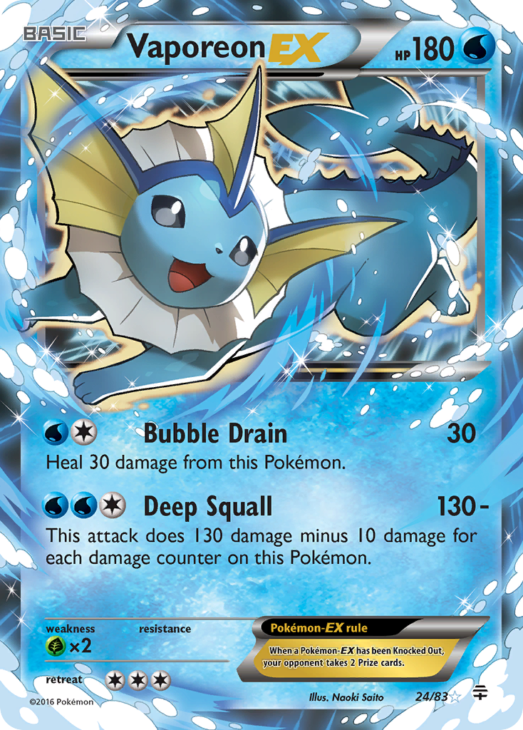 Vaporeon EX (24/83) [XY: Generations] | Dragon's Lair Comics and Fantasy Houston TX