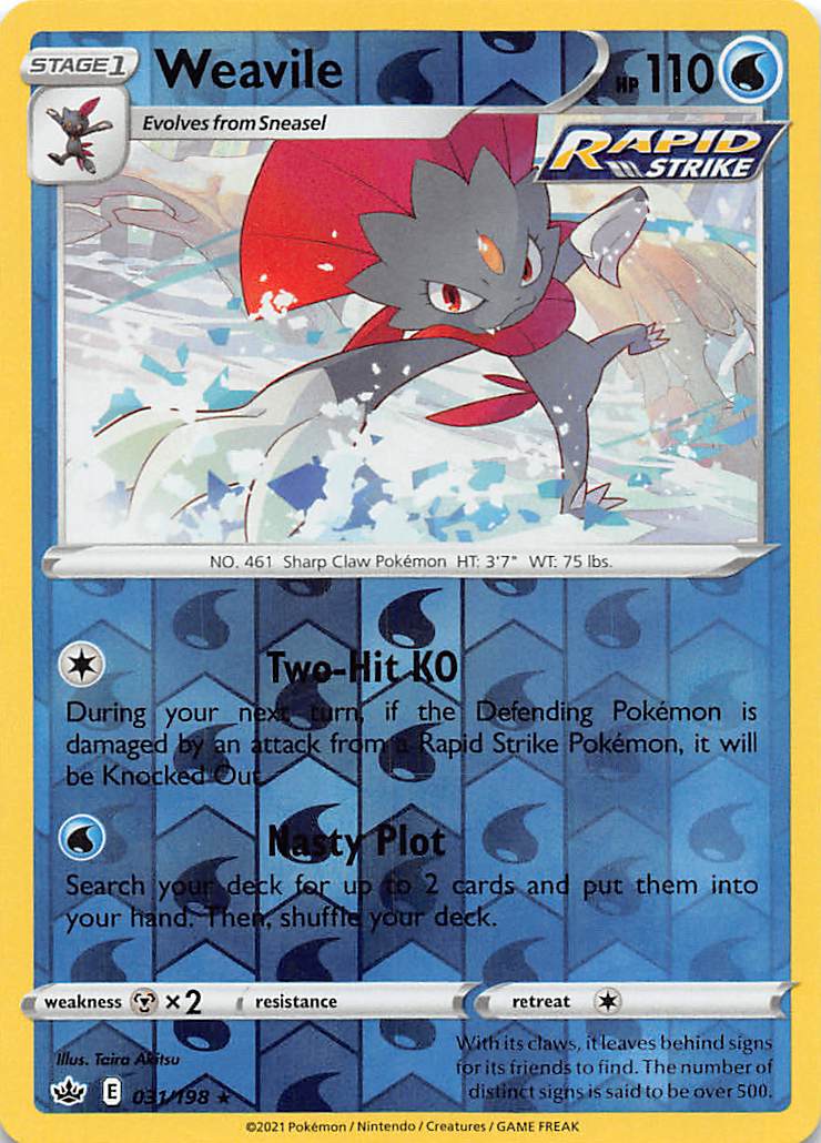 Weavile (031/198) [Sword & Shield: Chilling Reign] | Dragon's Lair Comics and Fantasy Houston TX