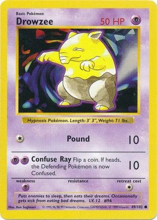 Drowzee (49/102) [Base Set Shadowless Unlimited] | Dragon's Lair Comics and Fantasy Houston TX