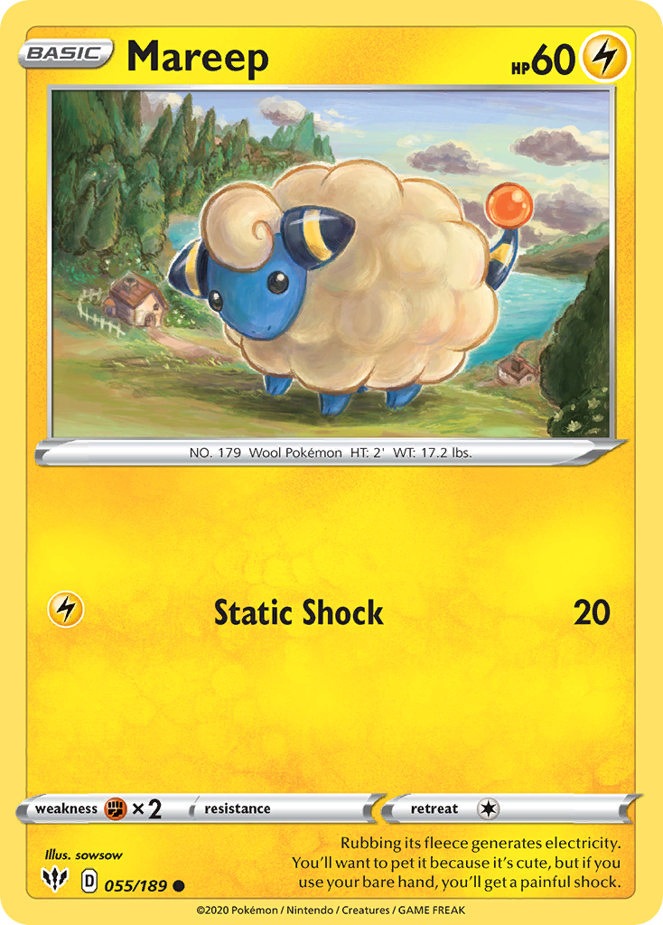 Mareep (055/189) [Sword & Shield: Darkness Ablaze] | Dragon's Lair Comics and Fantasy Houston TX