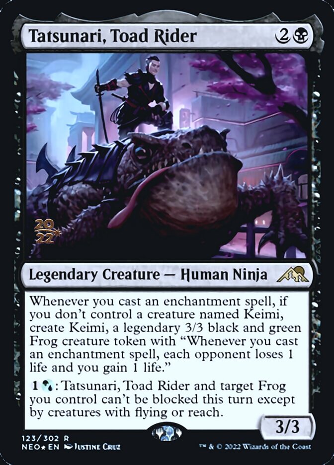 Tatsunari, Toad Rider [Kamigawa: Neon Dynasty Prerelease Promos] | Dragon's Lair Comics and Fantasy Houston TX