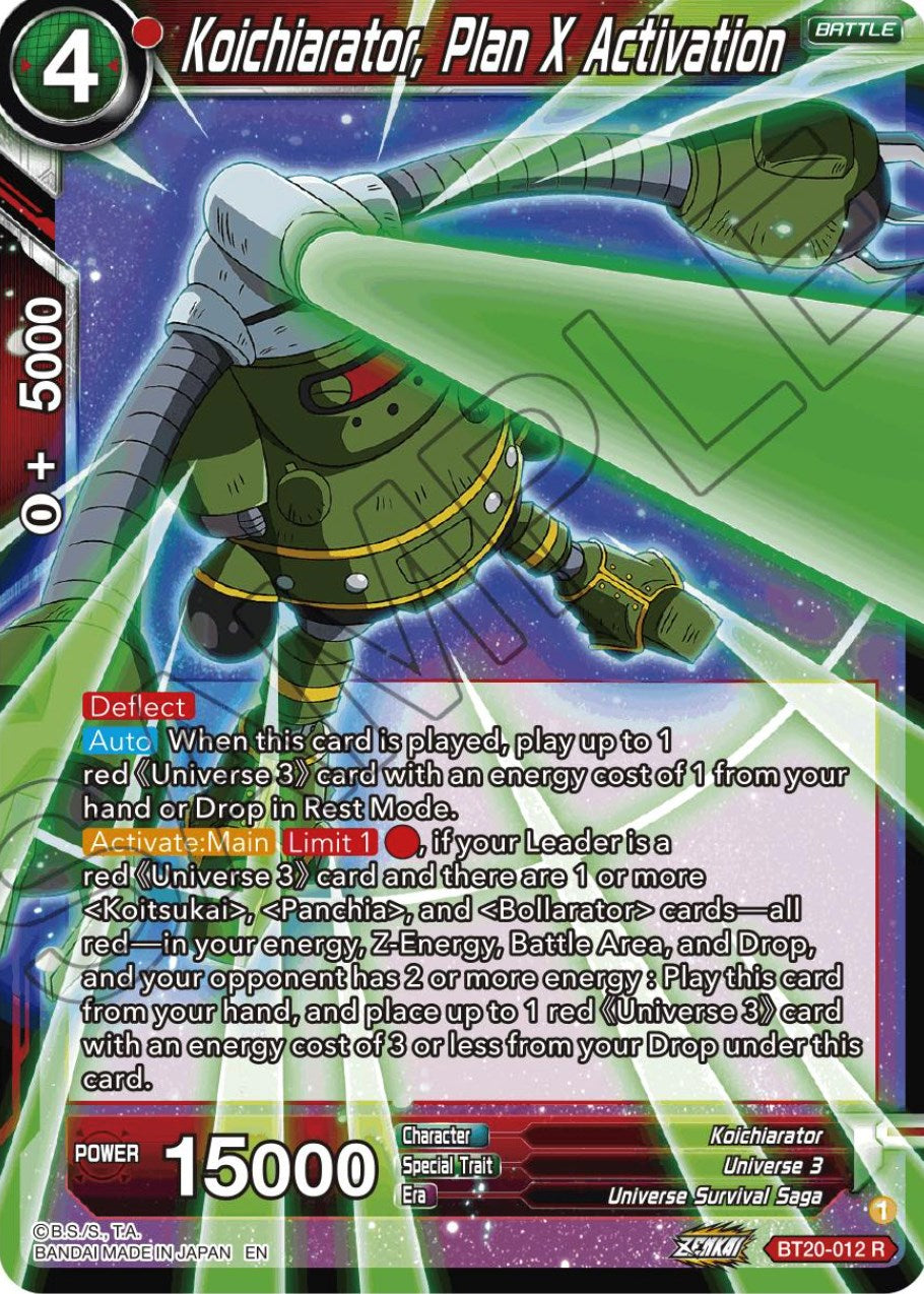 Koichiarator, Plan X Activation (BT20-012) [Power Absorbed] | Dragon's Lair Comics and Fantasy Houston TX