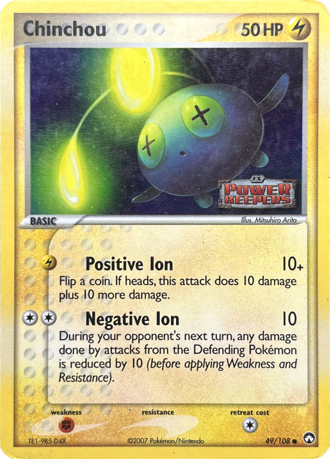 Chinchou (49/108) (Stamped) [EX: Power Keepers] | Dragon's Lair Comics and Fantasy Houston TX