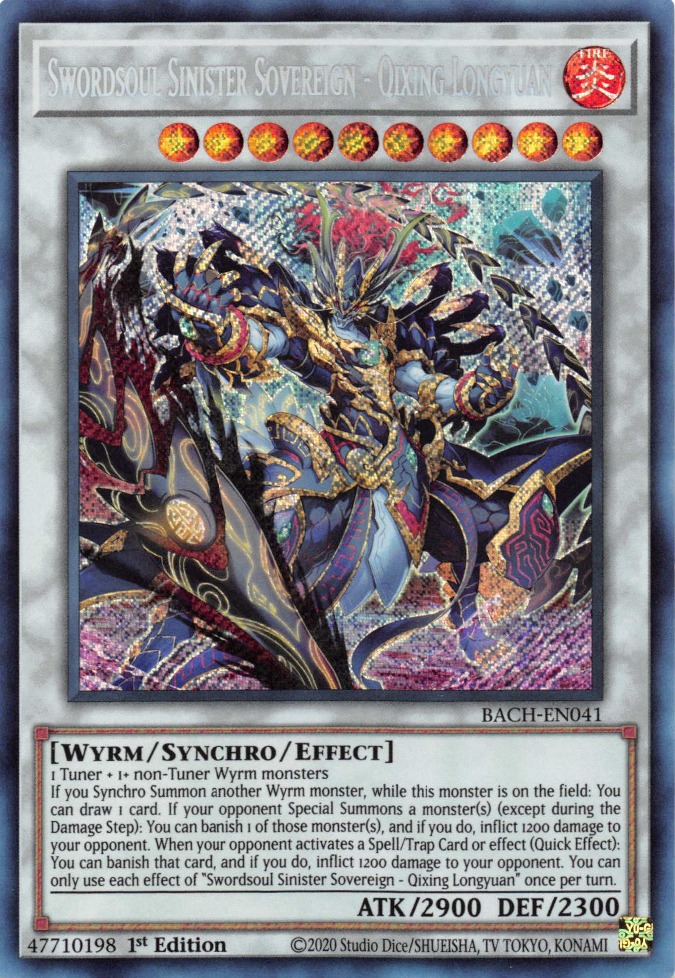 Swordsoul Sinister Sovereign - Qixing Longyuan [BACH-EN041] Secret Rare | Dragon's Lair Comics and Fantasy Houston TX