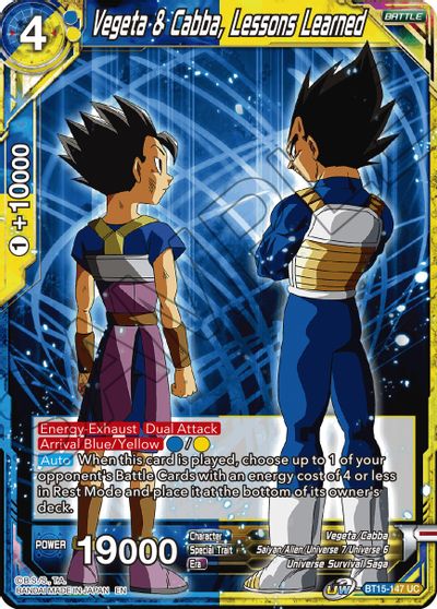 Vegeta & Cabba, Lessons Learned (BT15-147) [Saiyan Showdown] | Dragon's Lair Comics and Fantasy Houston TX