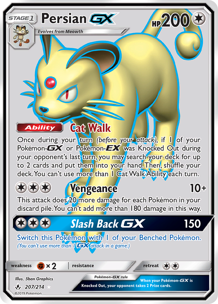 Persian GX (207/214) [Sun & Moon: Unbroken Bonds] | Dragon's Lair Comics and Fantasy Houston TX