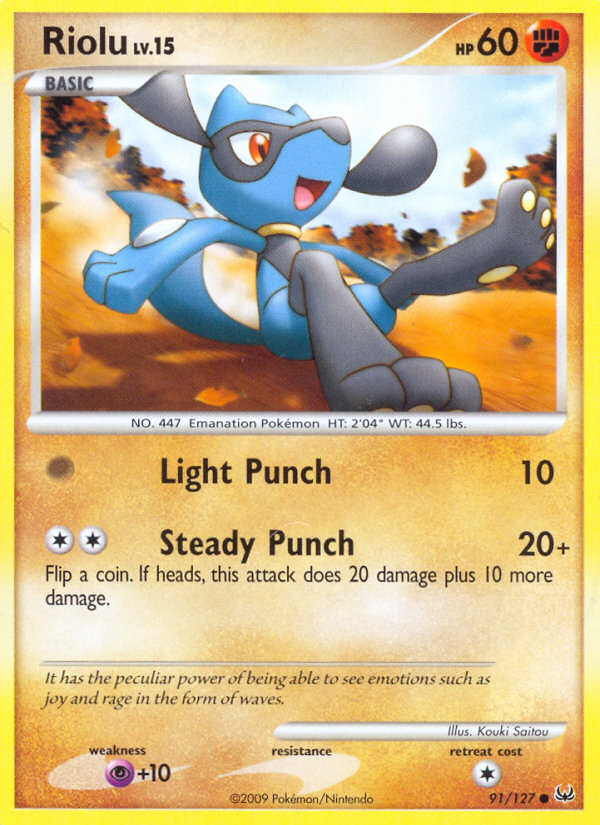 Riolu (91/127) [Platinum: Base Set] | Dragon's Lair Comics and Fantasy Houston TX