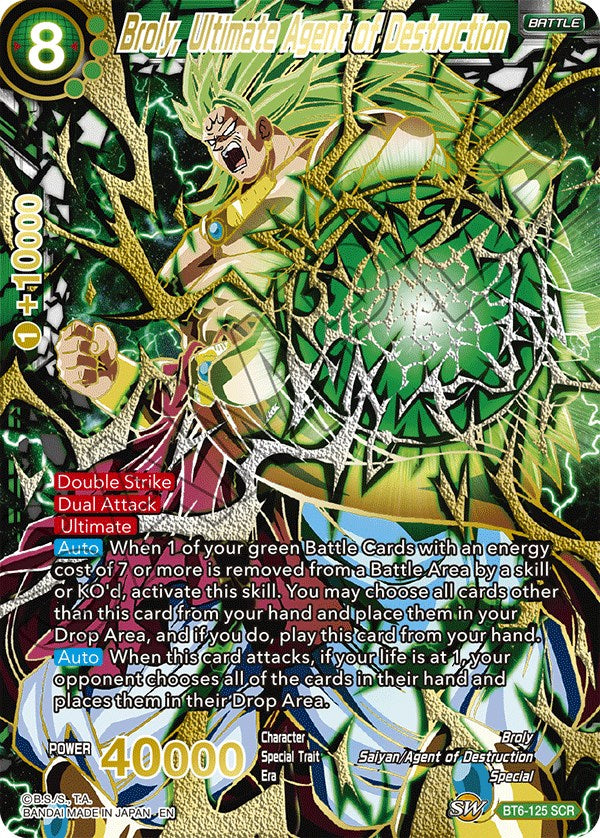 Broly, Ultimate Agent of Destruction (SCR) (BT6-125) [5th Anniversary Set] | Dragon's Lair Comics and Fantasy Houston TX