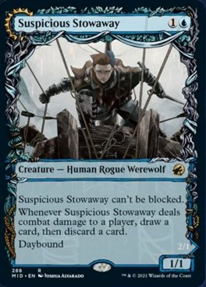 Suspicious Stowaway // Seafaring Werewolf (Showcase Equinox) [Innistrad: Midnight Hunt] | Dragon's Lair Comics and Fantasy Houston TX