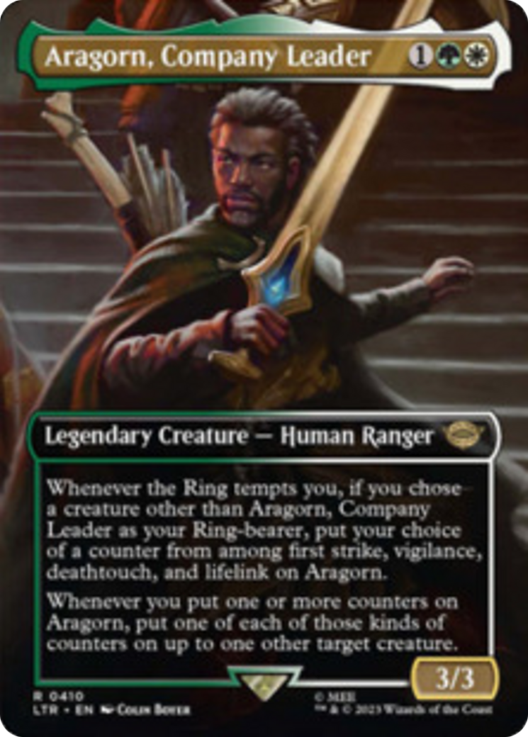 Aragorn, Company Leader (Borderless Alternate Art) [The Lord of the Rings: Tales of Middle-Earth] | Dragon's Lair Comics and Fantasy Houston TX