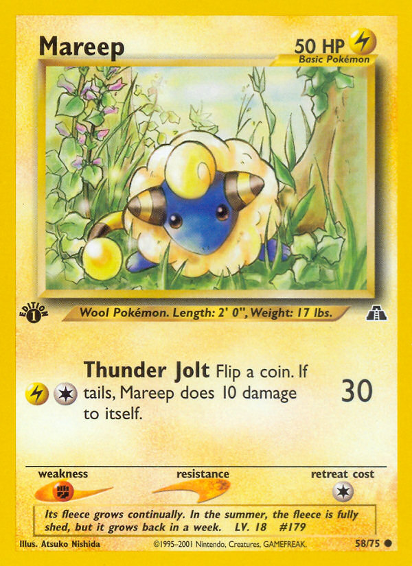 Mareep (58/75) [Neo Discovery 1st Edition] | Dragon's Lair Comics and Fantasy Houston TX