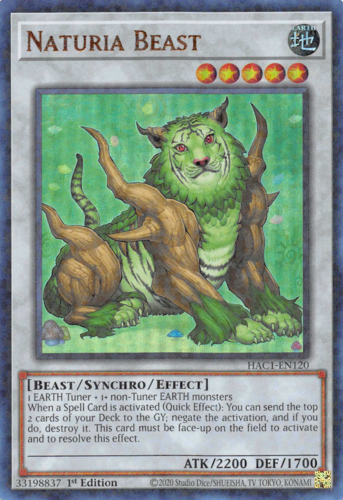 Naturia Beast (Duel Terminal) [HAC1-EN120] Parallel Rare | Dragon's Lair Comics and Fantasy Houston TX