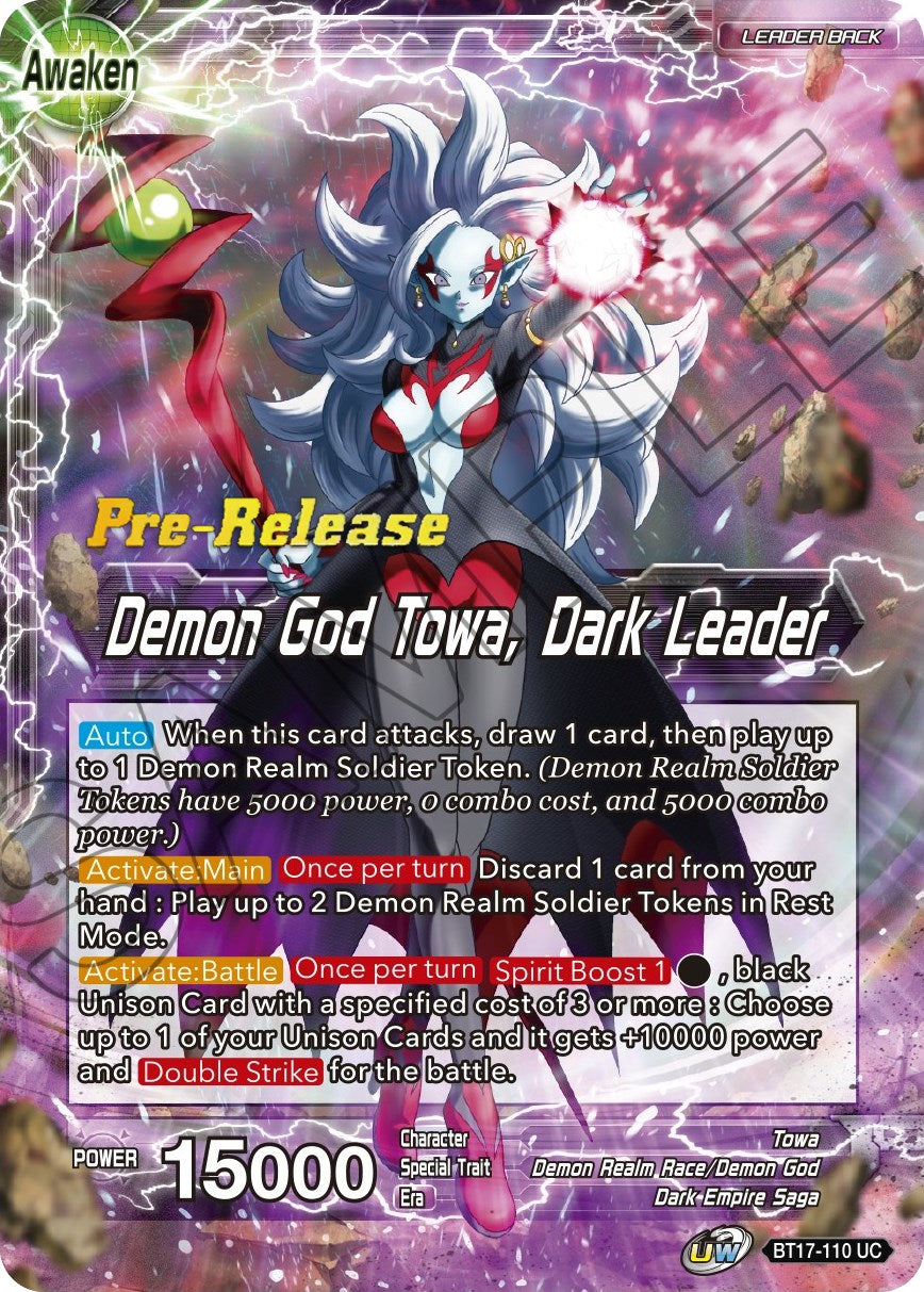 Towa // Demon God Towa, Dark Leader (BT17-110) [Ultimate Squad Prerelease Promos] | Dragon's Lair Comics and Fantasy Houston TX