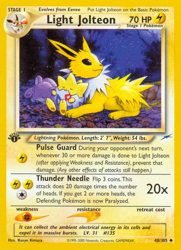 Light Jolteon (48/105) [Neo Destiny 1st Edition] | Dragon's Lair Comics and Fantasy Houston TX