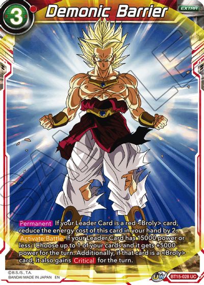 Demonic Barrier (BT15-028) [Saiyan Showdown] | Dragon's Lair Comics and Fantasy Houston TX