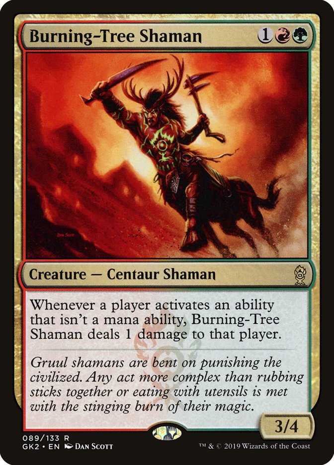 Burning-Tree Shaman [Ravnica Allegiance Guild Kit] | Dragon's Lair Comics and Fantasy Houston TX