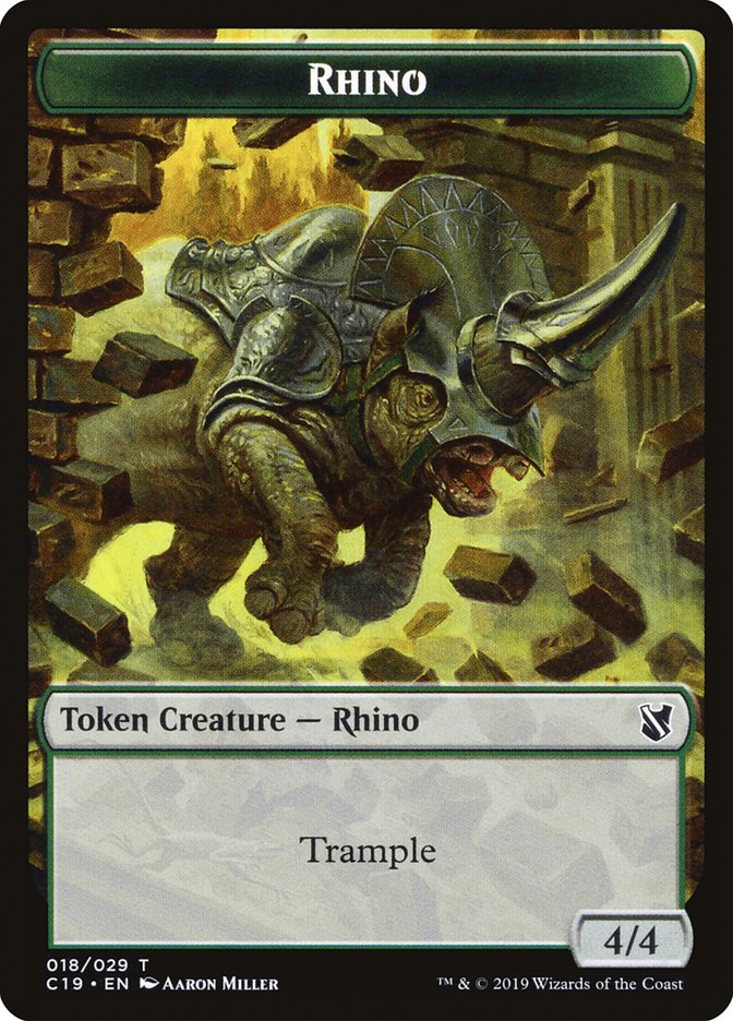 Rhino Token [Commander 2019 Tokens] | Dragon's Lair Comics and Fantasy Houston TX