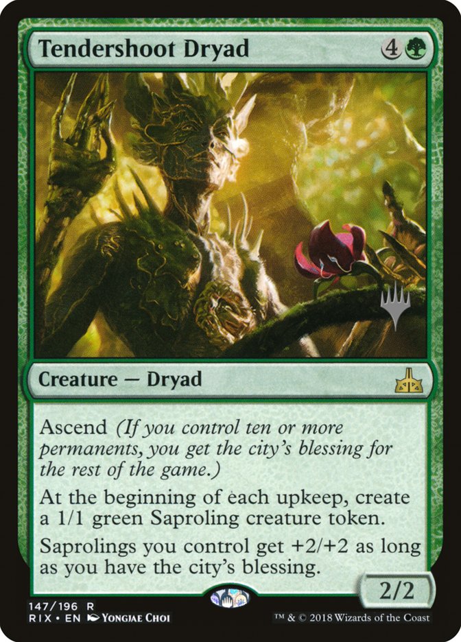 Tendershoot Dryad (Promo Pack) [Rivals of Ixalan Promos] | Dragon's Lair Comics and Fantasy Houston TX