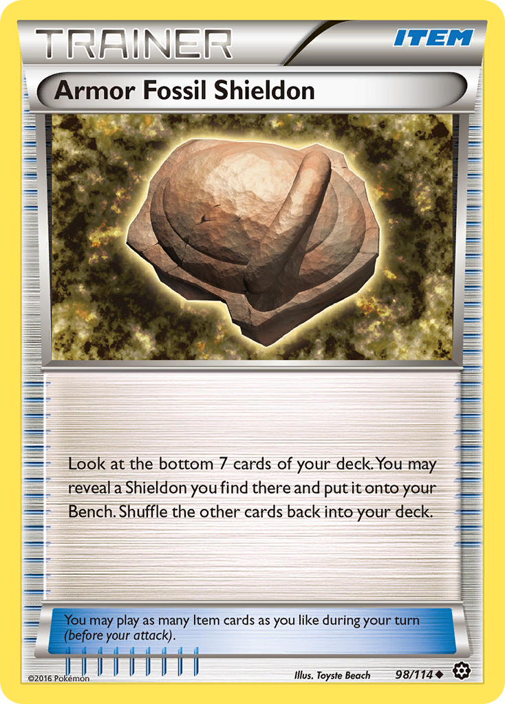 Armor Fossil Shieldon (98/114) [XY: Steam Siege] | Dragon's Lair Comics and Fantasy Houston TX