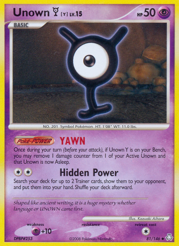 Unown Y (81/146) [Diamond & Pearl: Legends Awakened] | Dragon's Lair Comics and Fantasy Houston TX