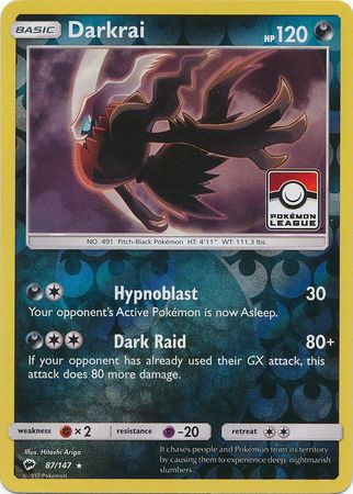 Darkrai (87/147) (League Promo) [Sun & Moon: Burning Shadows] | Dragon's Lair Comics and Fantasy Houston TX